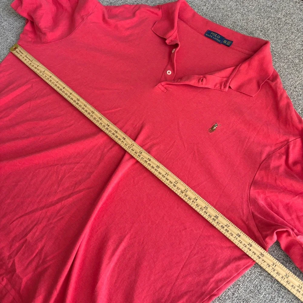 Polo Ralph Lauren Polo Shirt Mens 3XLT Classic Fit Red Short Sleeve Flesh Pony